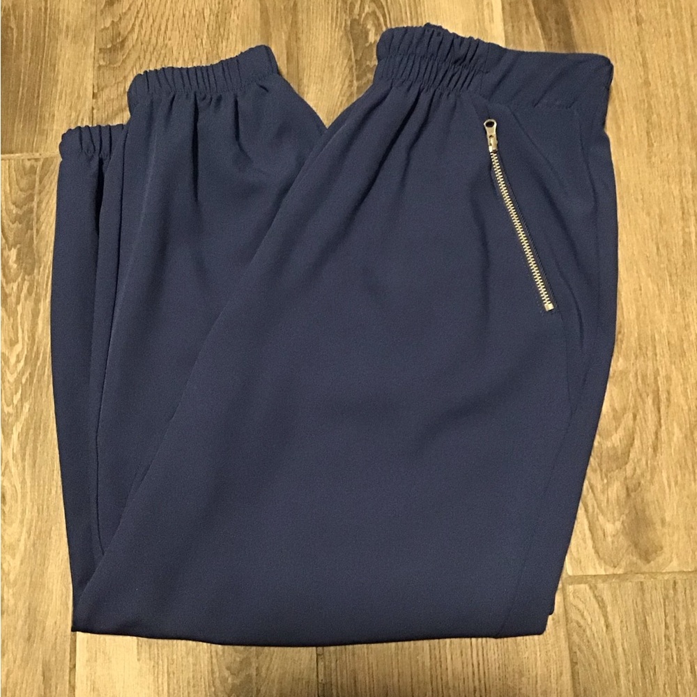 NWOT! Attitudes by Renee Blue Joggers with Zipper Detail